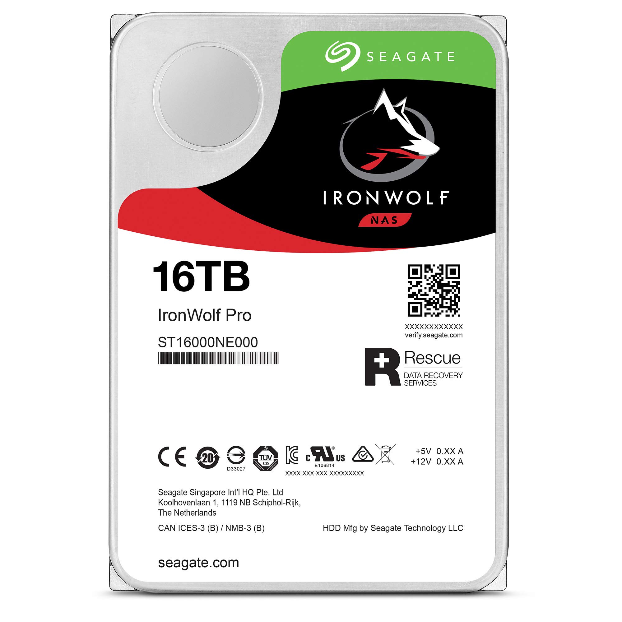 Seagate IronWolf Pro NAS向け SATA 16TB HDD Seagate IronWolf Pro, 16TB, NAS, Disco duro interno, HDD, CMR 3,5